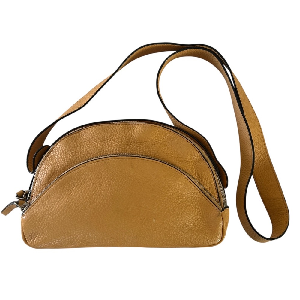 & Other Stories Half Moon Leather Crossbody Bag in Tan Camel